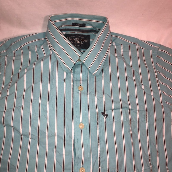 Men’s Abercrombie & Fitch Small Logo Striped Long Sleeve Button Up Shirt Large - Picture 2 of 6